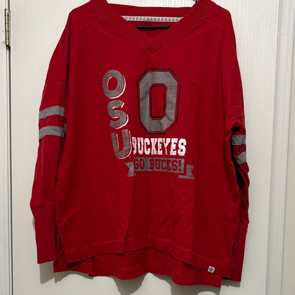 Red OSU Buckeyes Women's Long Sleeve Shirt